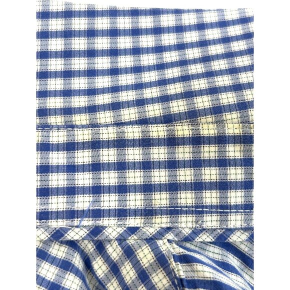 Calvin Klein Men’s Button Up Casual Shirt M Navy White Checkered 15.5 “ Neck LS - Picture 8 of 14